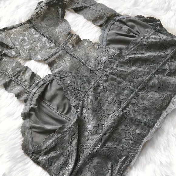 Stevie Racerback Lace Bralette - Gray - Picture 4 of 6